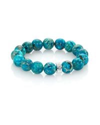 Nest | Blue Turquoise Jasper & Sterling Silver Logo Beaded Stretch Bracelet | Lyst