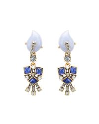 Oscar de la Renta | Blue Periwinkle Resin And Crystal Earrings | Lyst