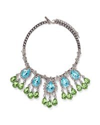 Kenneth Jay Lane | Multicolor Crystal Teardrop Station Necklace | Lyst