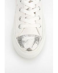 white converse with glitter toe