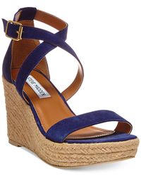 wedge sandals madden platform steve womens navy
