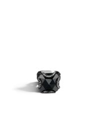 John Hardy | Classic Chain Black Ruthenium Plating Large Braided Ring | Lyst