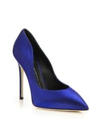 Giuseppe Zanotti | Blue Metallic Leather Pumps | Lyst