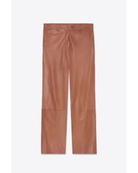 Helmut Lang | Natural Cropped Leather Pants | Lyst