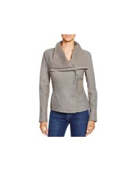 T Tahari | Beige Luisa New Andreas Drape-front Leather Jacket | Lyst