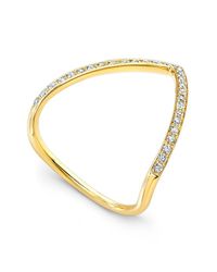 Anne Sisteron - Metallic 14kt Yellow Gold Diamond V Ring - Lyst