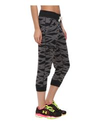 Under Armour Black Ua Charged Cotton® Tri-blend Printed Capri