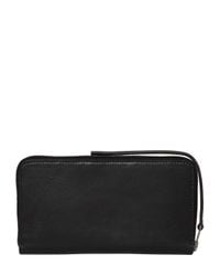 Rick Owens | Black Leather Zip Around Wallet for Men | Lyst