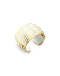 Diane von Furstenberg | White Twig Hinged Wide Cuff Bracelet | Lyst
