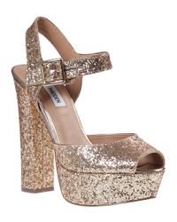 Steve Madden | Metallic Jillyy Platform Sandal Gold Glitter | Lyst