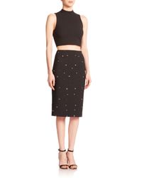 Elizabeth and James | Black Lima Grommet Pencil Skirt | Lyst