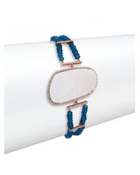 Meira T | Pink Druzy, Apatite, Diamond & 14k Rose Gold Two-row Beaded Bracelet | Lyst