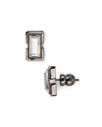 Diane von Furstenberg | Silver Swarovski Crystal Stud Earrings | Lyst