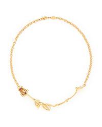 Alexander McQueen | Metallic Crystal Embellished Skeleton Necklace | Lyst