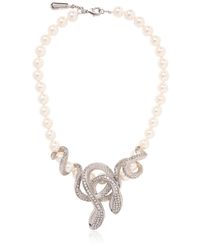 Roberto Cavalli | White Necklace With Swarovski Snakes | Lyst