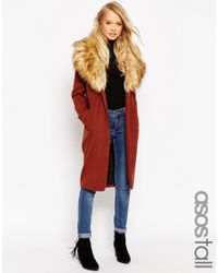 asos fur trim coat