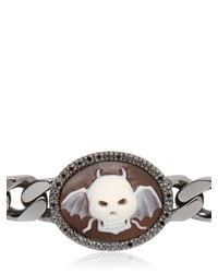 Amedeo | Metallic Sardonyx Winged Skull Cameo Bracelet for Men | Lyst