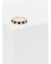 Anna Sheffield | Metallic Gold With Garnet Five Stone Ingot Band | Lyst