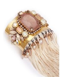 Erickson Beamon | Metallic 'stratosphere' Pearl Crystal Fringe Bead Cuff | Lyst