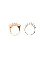 Pixie Market - Metallic Empress Pearl Ring Set - Lyst