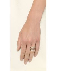 Michael Kors Tri Stack Open Pave Bar Ring Goldclear in Metallic - Lyst