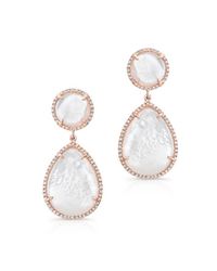 Anne Sisteron - Pink 14kt Rose Gold Mother Of Pearl Cloud Earrings - Lyst