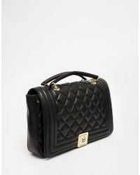 love moschino quilted logo chain bag