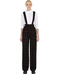 Space Style Concept | Black Check Woven Viscose Wool Overalls | Lyst