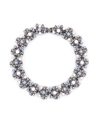 Kenneth Jay Lane | Metallic Resin Pearl And Crystal Embellished Vine Necklace | Lyst