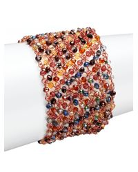 ABS By Allen Schwartz | Multicolor Beaded Chain Mesh Bracelet | Lyst