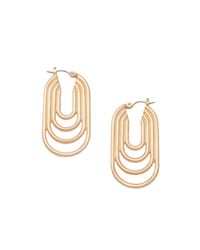 Trina Turk | Metallic Oval Hoop With Inner Ring | Lyst