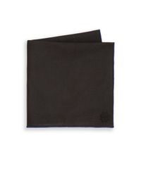 Hook + Albert | Black Solid Cotton Pocket Square for Men | Lyst