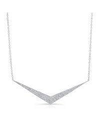 Anne Sisteron - Metallic 14kt White Gold Diamond Chevron Necklace - Lyst