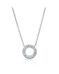 Anne Sisteron - 14kt White Gold Diamond Open Circle Necklace - Lyst