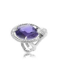 Just Cavalli - Purple Just Queen Crystal Silvertone Ring - Lyst