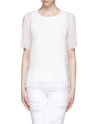 Vince | - Pointelle-paneled Slub Linen-jersey Tank - White | Lyst