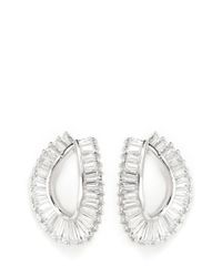 CZ by Kenneth Jay Lane | Metallic Cubic Zirconia Spiral Hoop Earrings | Lyst