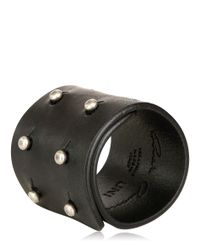 Rick Owens | Black Leather Cuff Bracelet | Lyst