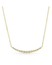 Anne Sisteron - 14kt Yellow Gold Diamond Bezel Set Crescent Necklace - Lyst