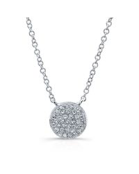 Anne Sisteron | Metallic 14kt White Gold Diamond Rounded Disc Necklace | Lyst