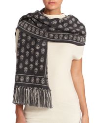 Alexander McQueen | White Large Upside-Down Skull Scarf | Lyst