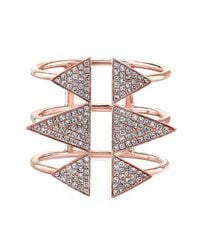 Anne Sisteron - Pink 14kt Rose Gold Diamond Triple Spike Ring - Lyst