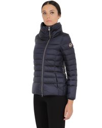 Colmar | Blue Off Center Shiny Nylon Down Jacket | Lyst
