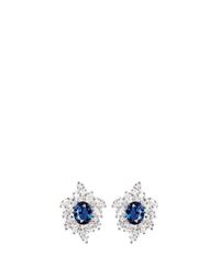 CZ by Kenneth Jay Lane | Blue Oval Cubic Zirconia Wreath Earrings | Lyst