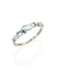 Alexis Bittar Fine | Metallic Silver Ice Marquis Blue Topaz, Grey Sapphire & Sterling Silver Cluster Ring | Lyst