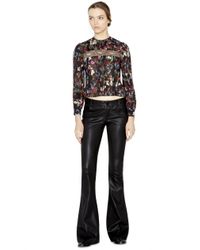 Alice + Olivia - Brown Angeline Pintuck Blouse - Lyst