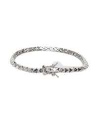 Eddie Borgo | Metallic Rhodium Plated Pave Crystal Mini Cone Bracelet | Lyst