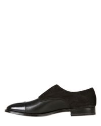 Lyst - Fratelli Rossetti Brushed Leather & Suede Monk Strap Shoes in ...