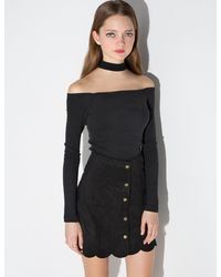 Pixie Market - Black Choker Off The Shoulder Top - Lyst