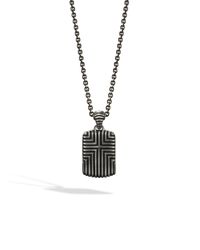 John Hardy | Metallic Bedeg Small Octagon Cross With Black Oxidation Tag Pendant | Lyst